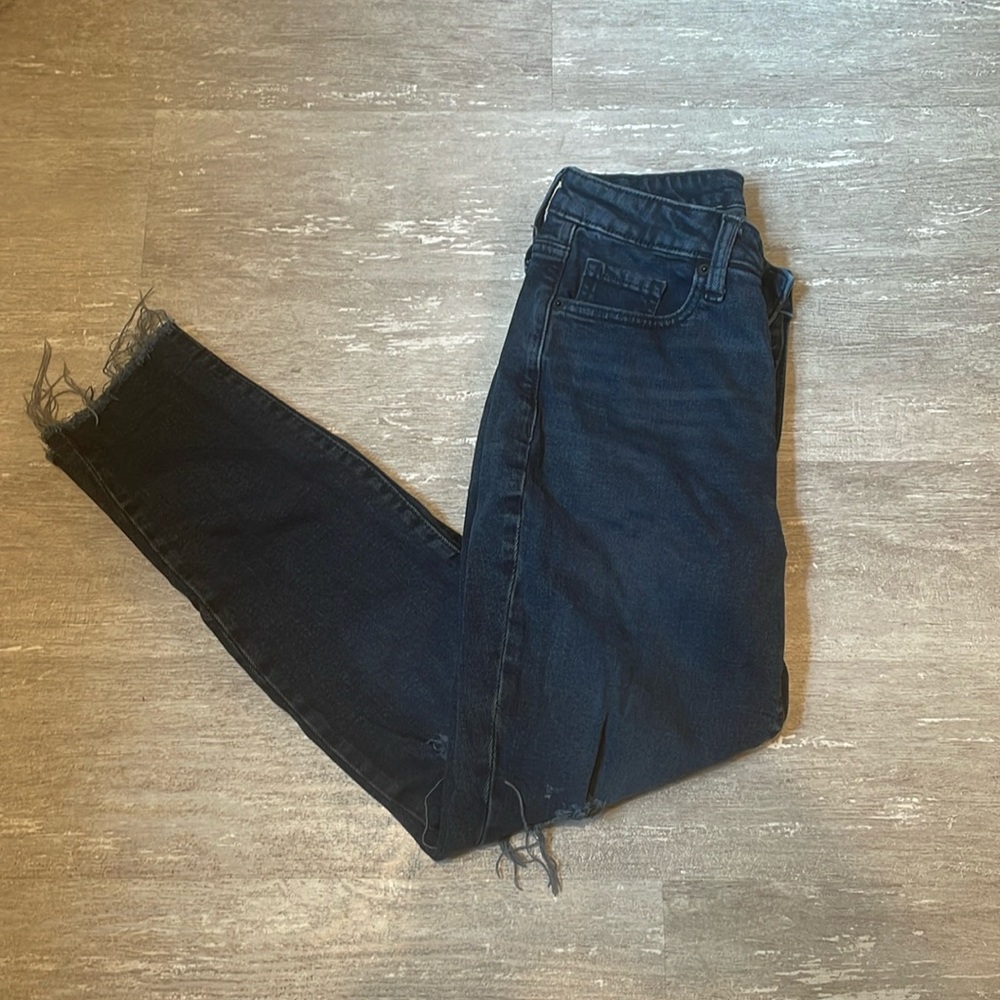 Womens Old Navy OG Straight Leg Ripped Jeans